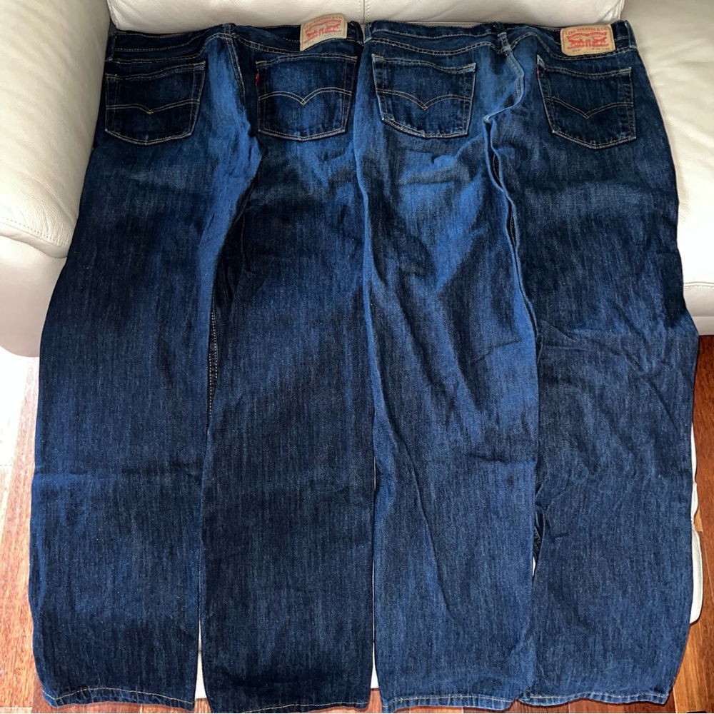 Levi's Men's Straight Jeans - Dark Blue - Picture 2 of 16